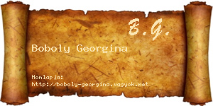 Boboly Georgina névjegykártya